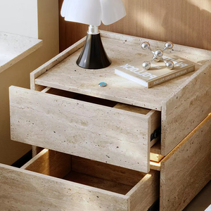 Đơn Giản Hiện Đại Thông Minh MDF Bàn Cạnh Giường Ngủ Với Bằng Gỗ Cave Đá Hạt 2 Ngăn Kéo Đèn Đầu Giường Cho Khách Sạn Phòng Ngủ Nhà Sử Dụng - Product Image 4