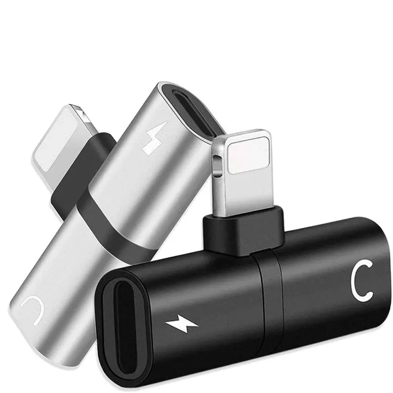 Capsule Double Jack 2 en 1, chargement et adaptateur Audio musique, pour iphone, écouteurs, adaptateur séparateur, convertisseur