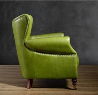 Fauteuil Tigre Nordique à Dossier Haut, Luxe Léger, Mobile, Rembourré en Latex, en Cuir Véritable, pour Salon, Chambre, Hôtel, Café, Canapé Simple