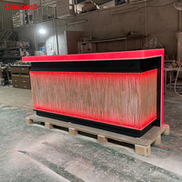 Comptoir de bar miniature de taille standard moderne pour la décoration intérieure de restaurant, club, bar, avec éclairage LED changeant de couleur