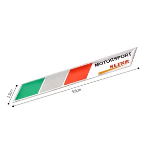 Many Nation flag metal car stickers on stick cheap price aluminum emblem small size custom logo for Italian flag