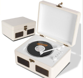 Lecteur <span class=keywords><strong>CD</strong></span> portable de style gramophone avec logo personnalisé, entrée/sortie AUX, son de haute qualité pour la décoration de bureau - Product Image 2