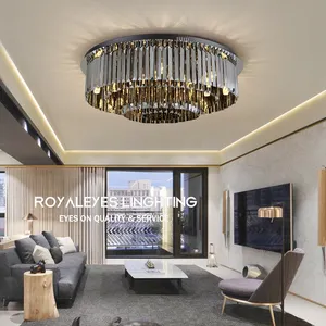 Gerookte Kristallen Kroonluchter Verlichting Luxe Kroonluchters Lamp Opknoping Licht Lustres De Cristal Lamp Hotel Suspension Lamp Verlichting