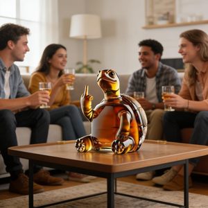 Decanter per Whisky in Vetro a Forma di Tartaruga Creativa 350ml, Bottiglia Originale con Bicchieri e Tappo in Sughero per Casa, Bar, Regalo, Ingrosso - Product Image 5