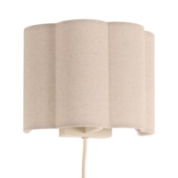 Applique murale en tissu style ferme avec interrupteur à chaîne métallique, luminaire décoratif pour entrée, escalier, couloir