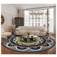 Maschinell Bedruckter Nylon-Polyester-Teppich Großer Wohnzimmer-Teppich Europäisches Blumenmuster Runder Teppich Großhandel