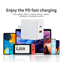Cargador GaN de 65W, Tipo-C USB-A PD 3.0 QC, Carga Rápida, Diseño Plegable, Certificado EN62368