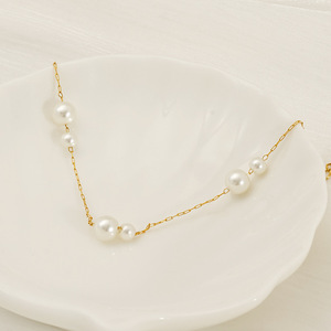 Zogxin Pearl Necklace 18K Gold Plated Geometric Clavicle Chain For Women Party Jewelry - Product Image 2