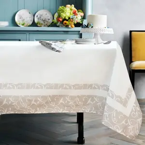 ODM Polyester Leinen Tischdecke Wasch bare Reib tischdecke für Tisch Custom China Woven Floral Printed Factory Bunte Innen