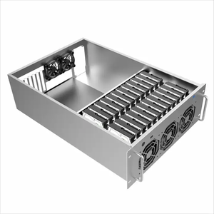 Châssis de <span class=keywords><strong>serveur</strong></span> en aluminium 4U 24HDD Bays <span class=keywords><strong>19</strong></span> pouces Facteur de forme ATX pour montage en rack avec port avant audio en stock Mallette de rangement - Product Image 1