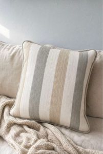 Housse de coussin de chaise géométrique moderne à rayures teintées en fil super doux, avec fermeture éclair dissimulée – Nouvelle collection, offre spéciale - Product Image 5