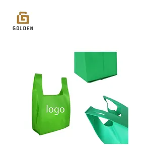 Golden Factory Supply Custom Nonwoven Tote Bags Reusable Shopping T-shirt Non Woven Tote Bags For Shopping/Coffee