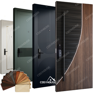 Puertas exteriores interiores modernas de madera maciza para uso en Villa, apartamento, pasillo y hotel con aislamiento térmico - Product Image 5