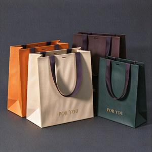 Luxury Custom Textured Kraft Paper Gift Bag with Cotton Handle & Embossed Logo - Eco-Friendly Packaging for Boutique OEM - Product Image 2