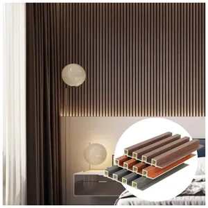 Wholesale Wood Grain Waterproof WPC PVC Fluted Wall Panel For Indoor Decoration