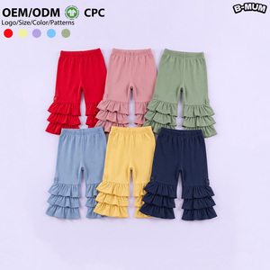 <span class=keywords><strong>Leggings</strong></span> a Tre Balze per Bambine, Colore Unito, Vita Elastica, Pantaloni per Bambini, Fornitore e Produttore OEM ODM all'Ingrosso - Product Image 1