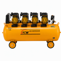 Kompresor Udara Piston SHENYUAN 6.72KW Kecepatan Tinggi Bebas Oli Pompa Mesin Industri Stasioner PLC SYW1680*4-200L