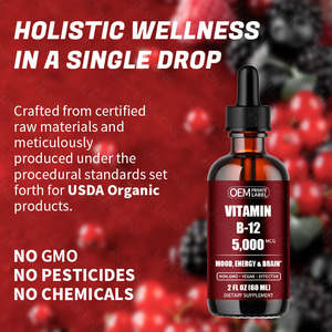 Suplemento de vitamina B12 vegana, líquido oral, mejora la inmunidad, suplemento multivitamínico, vitaminas, gotas orales líquidas - Product Image 2