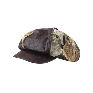 Boina de Cuero Retro Artística de Otoño-Invierno con Estampado de Cachorro y Patchwork, Sombrero Octogonal, Gorra de Pintor Japonés, Gorra Newsboy, Color Café - Product Image 5