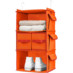 Home Folding Non-woven Fabric Single Tier Standing Storage Bags 2 <b>Drawers</b> 3 Pockets Clothing Organizer - Product Image 2