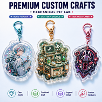 Portachiavi in acrilico a strati CNAWO con finitura artigianale combinata, servizio di personalizzazione della forma artistica e confezione personalizzata