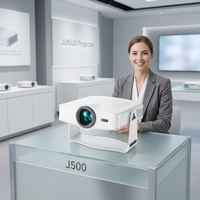 Projecteur intelligent JUNUO 500 ANSI Lumens, projecteur domestique avec mise au point automatique, 1080P FULL HD, prise en charge 4K, grand écran, Android 14