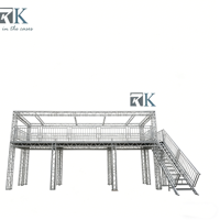 Plateforme de scène mobile pliable avec structure en aluminium pour centres commerciaux, événements scolaires, assemblages et spectacles