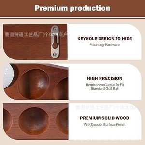 Wooden Golf Ball Storage Rack <b>Wall</b> Mount Single Layer Pine Material <b>Desk</b> Display Shelf Collectible Organizer - Product Image 5