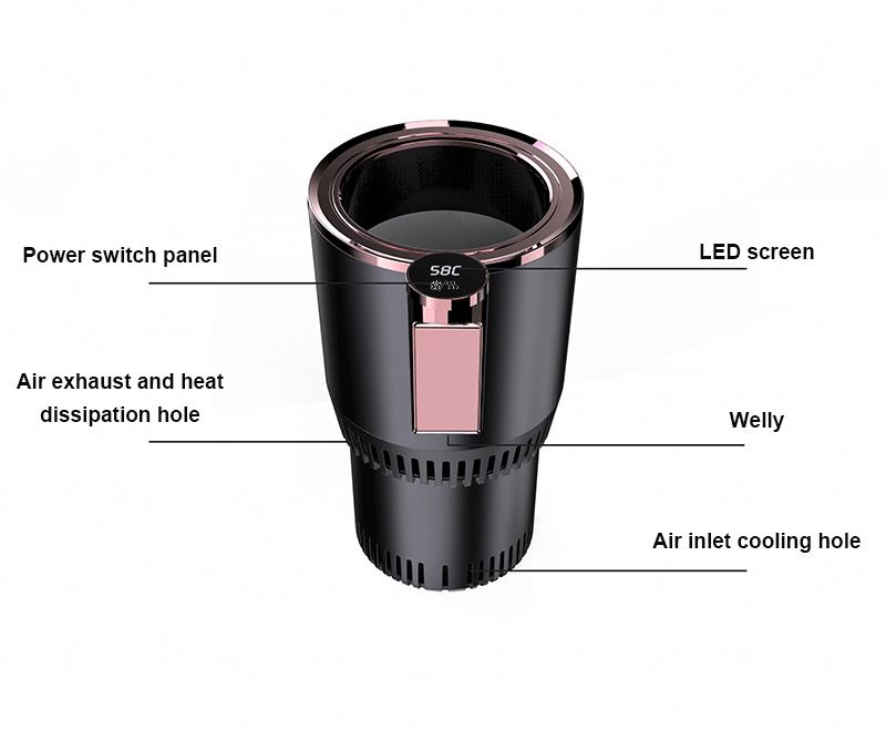 Smart Electronics 2-in-1 Car Cup Holder with Cooling Heating Feature - Product Information