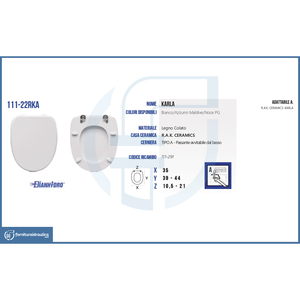 Abattant de toilettes à dégagement rapide au design moderne pour cuvette Karla, bleu Maldives, en bambou, bois, plastique PP, urée UF, pour salle de bain - Product Image 2