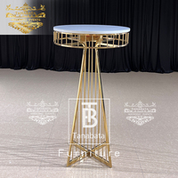 Table de barre haute de base de couleur or de ligne de fil d'événement de mariage