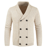 Großhandel Herren Strickjacke Lässiger Einfarbiger Winter Herbst Kurzer Kaschmir Weihnachts-Strickpullover für Männer