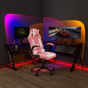 <span class=keywords><strong>Silla</strong></span> de Oficina Giratoria Boss, <span class=keywords><strong>Silla</strong></span> de Computadora Ergonómica de Cuero PU, Sillas de Oficina, Color <span class=keywords><strong>Rosa</strong></span> - Product Image 3