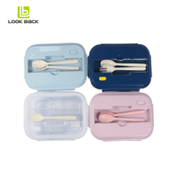 <strong>Top</strong> <strong>Sellers</strong> Greatbuy Kitchen Salad Botosilicate <strong>Glass</strong> Container <strong>Lunch</strong> <strong>Box</strong> with Utensil