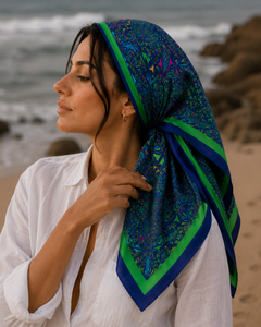 Fashion Digital Print Adult <b>Silk</b> Square <b>Scarf</b> European American Women Pattern Reversible Breathable Daily Wear All Seasons - Product Image 3