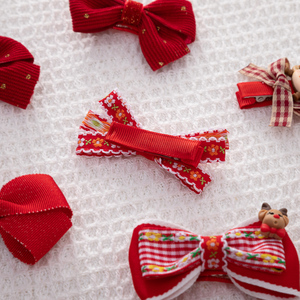 2 Piezas de Pasadores para el Cabello Navideños, Lazos Rojos para el Cabello de Año Nuevo, Juego de Pinzas <span class=keywords><strong>con</strong></span> <span class=keywords><strong>Cinta</strong></span>, Copo de Nieve, Pasadores de Resina para Niñas Pequeñas - Product Image 4