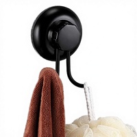 MaxHold 2-Piece Modern Double Suction Cup Hook-Vacuum System-Tanpa Pengeboran, Gantungan Handuk dan Jubah dari Baja Tahan Karat yang Dipasang di Dinding.