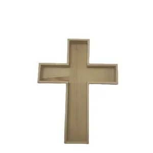 Miniatur salib kayu belum selesai, dekorasi untuk lukisan dan kerajinan salib kayu dekoratif