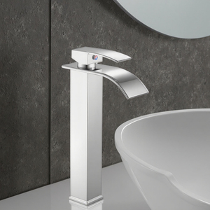 <span class=keywords><strong>Robinet</strong></span> de lavabo cascade moderne en acier inoxydable noir à poignée unique, <span class=keywords><strong>robinet</strong></span> de salle de bain à débit élevé - Product Image 5