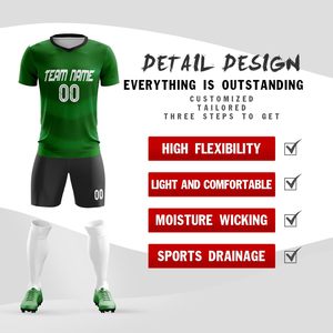 Shorts de football personnalisés unisexes pour adultes, col en V, sublimation, tissu respirant, vêtements de sport, nom et numéro imprimés - Product Image 1