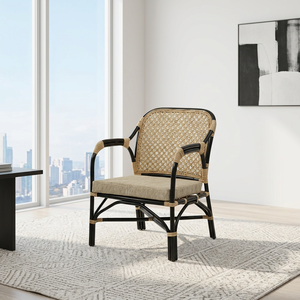 Fauteuil Magneto en rotin naturel, élégant et confortable, pour salon ou terrasse extérieure, durable et tissé à la main pour la maison - Product Image 1