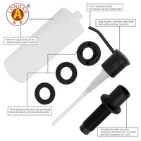 Pompe distributrice en plastique et acier inoxydable Longan Chrome pour désinfectant pour les mains, shampoing, savon, chaussures, cuisine, fabriqué en Chine