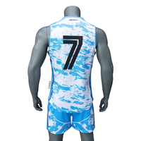 Untuk Akilex kustom pria kaus Jersey Rugby set celana pendek sejuk sublimasi pakaian olahraga layanan OEM Jersey sepak bola dapat disesuaikan