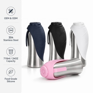 Tazza da Viaggio per Animali in Acciaio Inox, <span class=keywords><strong>Bottiglia</strong></span> d'Acqua Isolata per Cani <span class=keywords><strong>con</strong></span> Ciotola Pieghevole in Silicone per Passeggiate e Escursioni all'Aperto - Product Image 1