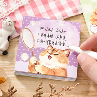 Bloc de Notas Decorativo Simno con Adorable Diseño de Gato de Acuarela, para Recordatorios Diarios y Scrapbooking