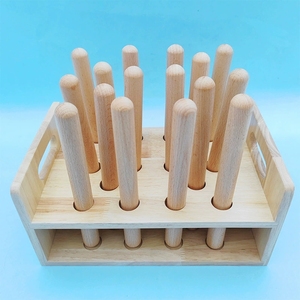 Bâtons de rythme en bois naturel en gros avec support, instruments de percussion Orff pour enfants, pour l'enseignement musical en classe - Product Image 4