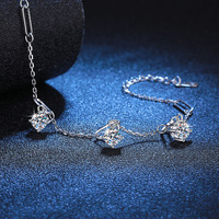 Bracelet en argent sterling 925 avec moissanite 1,5 carat pour femme, idéal pour mariage et fiançailles - Vente en gros usine