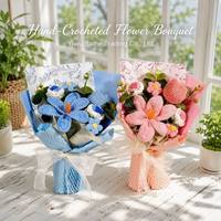 Karangan Bunga Rajut Sutra BH Motif Bunga Matahari Mawar Tulip Buatan Tangan DIY Crochet Dekorasi Pernikahan Ulang Tahun Perdagangan Lintas Batas