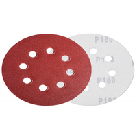 100 pièces de papier abrasif rouge, disques de 5 pouces pour le travail du bois, le polissage des métaux, le ponçage, le tissu abrasif, le papier abrasif pour l'élimination de la rouille