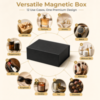 Caja de Regalo Magnética Rígida de Lujo Personalizada, Caja de Embalaje de Cartón Plegable con Tapa Magnética para Productos Premium